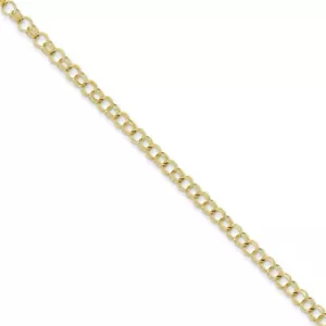 Real 10K Yellow Gold Solid Double Link Charm Chain Bracelet; 7 inch; Lobster - Picture 1 of 4
