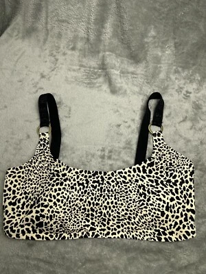 Novo com etiquetas Biquíni Top Grande Bege Chita Michael Kors Logotipo Anel Osso ANIMAL ABSTRATO - Imagem 1 de 4