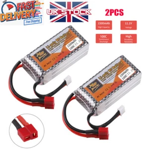 Batteria LiPo 2x11.1V 1500mAh 3S 100C Deans T Plug per RC auto aereo elicottero - Foto 1 di 7