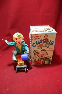 Charlie el payaso divertido vintage años 50 JAPÓN por ALPS SHOJI Ltd. CAJA ORIGINAL CASI NUEVA+ - Imagen 1 de 9
