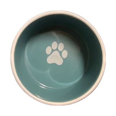 PetRageous Designs Pet Bowl Handcrafted Stoneware Cat Dog Food Water Dish Blue - Image 1 of 4