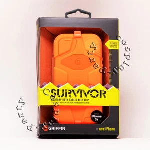 Griffin Survivor iPhone 5 5s iPhone SE Hard Case w/Holster Belt Clip Orange - Picture 1 of 3