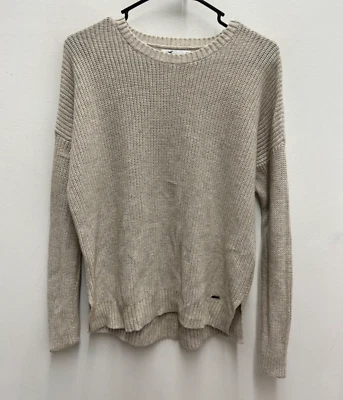 Suéter de Colección Hollister Beige Blanco Grueso Tejido Algodón Acanalado Talla M Pullover Nuevo sin Etiquetas Foto 1 de 4