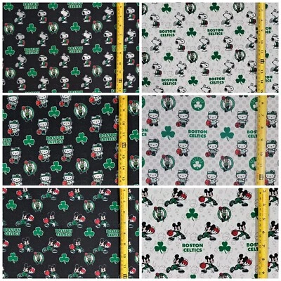 MGD DESIGNS BOSTON CELTICS FABRICS WITH 2 SIZE SELECTIONS AND PATTERN (BRAND NEW)