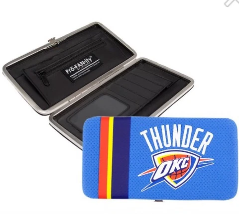 OKLAHOMA CITY THUNDER NBA LADIES MESH SHELL WALLET BLUE NEW $22 Cover