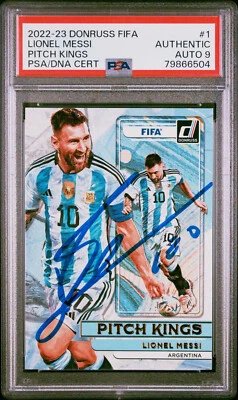 2022-23 Donruss FIFA Lionel Messi Signed #1 PSA Authentic Auto Grade 9 - Image 1 of 2