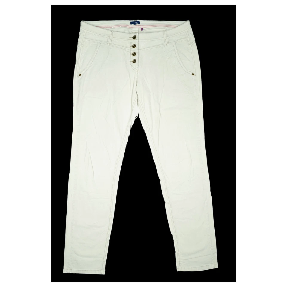 TOM TAILOR Damen Tapered Stretch Jeans Hose 46 XXL W34 L32 Beige Übergröße weich - Image 1 of 4