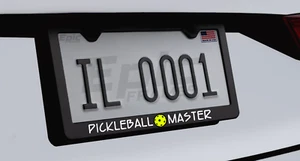 PickleBall Master License Plate Frame Premium Black Metal Sport - Picture 1 of 3