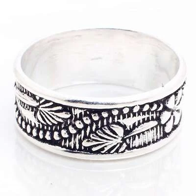 925 Placcato Argento Handmade Design Gioielli Regalo per Lei Anello Misure 7.5 - Immagine 1 di 3