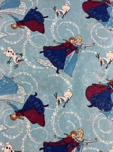 Disney Frozen por Confección Cortes Continuos 100% Algodón Tela Brillo Elsa Anna Olaf Azul - Imagen 1 de 3