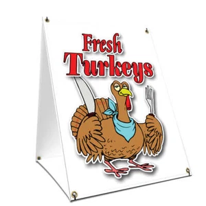 Fresh Turkeys Yard Sign & Stake outdoor plastic coroplast window - Picture 1 of 4