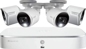 LOREX 8-CHANNEL 4-CAMERA WIRED 4K UHD 2TB DVR SURVEILLANCE SYSTEM - WHITE - Picture 1 of 4