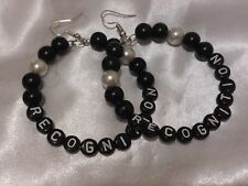 Black And White Recognition Hoop Earrings
