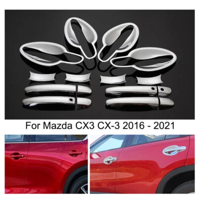 Manijas de puerta exteriores laterales de coche tazón cubierta embellecedor para Mazda CX-3 2016-2021 Foto 1 de 4