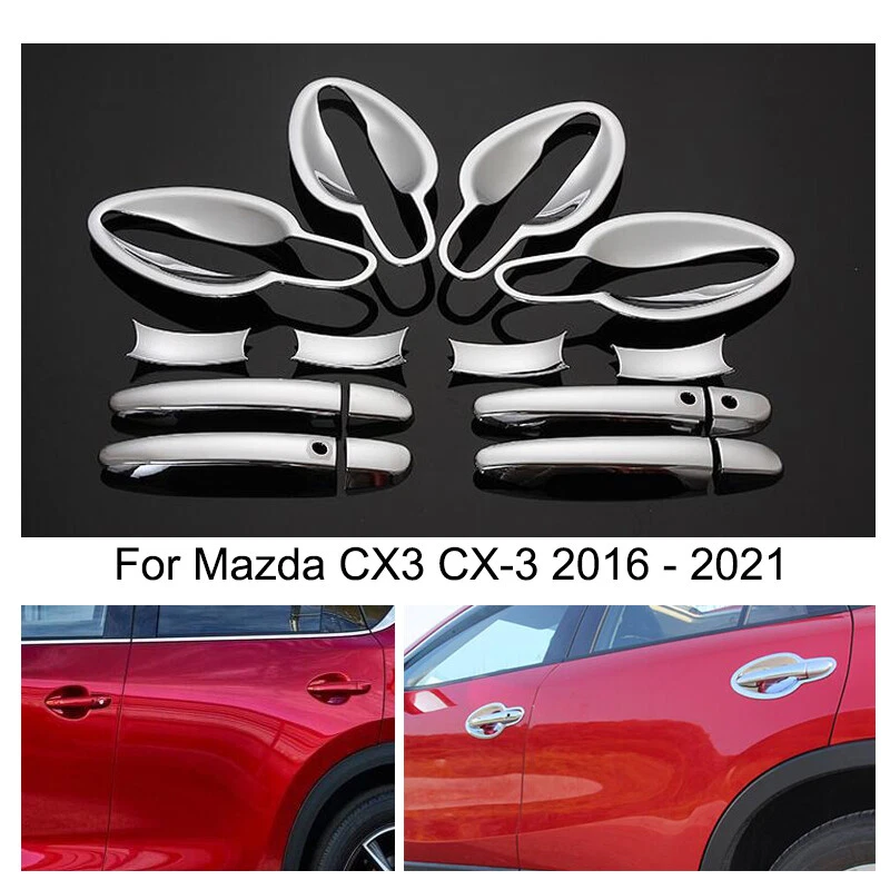 Manijas de puerta exteriores laterales de coche tazón cubierta embellecedor para Mazda CX-3 2016-2021 Foto 1 de 4