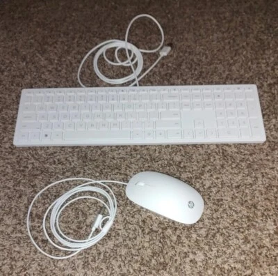 HP Wired Slim Keyboard M54851-001 & HP Wired Mouse (White) - Image 1 of 4