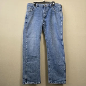 WRANGLER Jeans Mens 35x32 Blue 47MWZ Advanced Comfort Regular Fit Stretch Denim - Picture 1 of 13