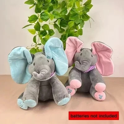 Peek-a-boo Soft Elephant Doll Baby Plush Kids Toy Singing Stuffed Animated Toys