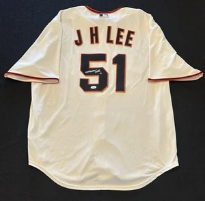 Camiseta deportiva firmada por Jung Hoo Lee réplica auténtica de los Gigantes XL autografiada automática certificado de autenticidad JSA - Imagen 1 de 5