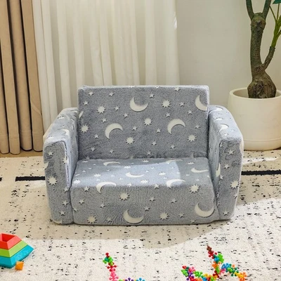 Sofá cama plegable para niños - 2 en 1 convertible tumbona de felpa para sala de juegos nueva Foto 1 de 4
