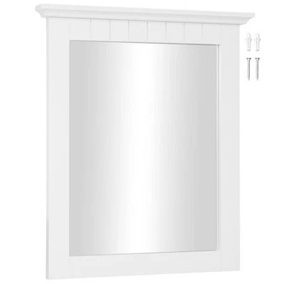 Espejo rectangular de pared 541581-WHT con marco de madera tradicional para cabaña - Liv... Foto 1 de 4
