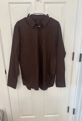 Camisa Theory Irving Abotonada Nueva con Etiquetas en Pimento Oscuro Multi Fade Check Foto 1 de 4