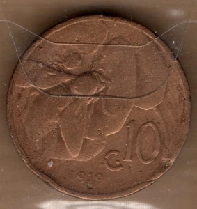 A337: Moneta Coin Regno d'Italia - Vittorio Emanuele III: 10 Centesimi Ape 1919 - Picture 1 of 1