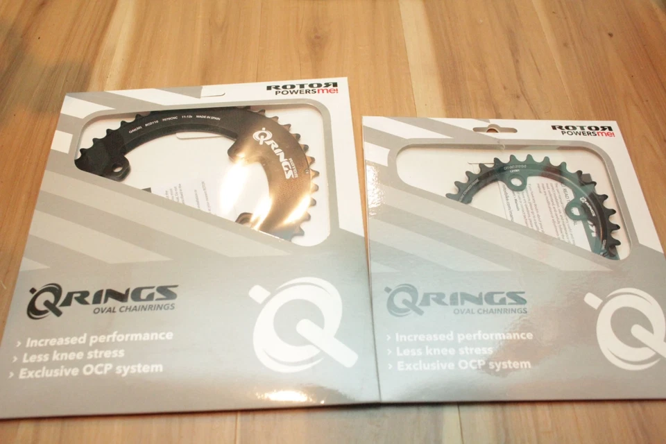 ROTOR Q-ring chainring set & spider for ALDHU/VEGAST cranks OVAL 46/30 - Image 1 of 4