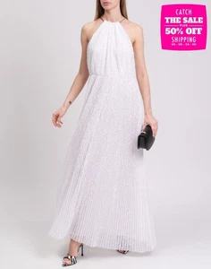 RRP €402 MICHAEL MICHAEL KORS Maxi Crochet Lace Dress Size S White Sleeveless - Picture 1 of 7
