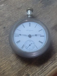 Antique 1898 Elgin Grade 73 Model 5 Size 18 18S 7J 7 Jewel Pocket Watch Runs - Picture 1 of 11
