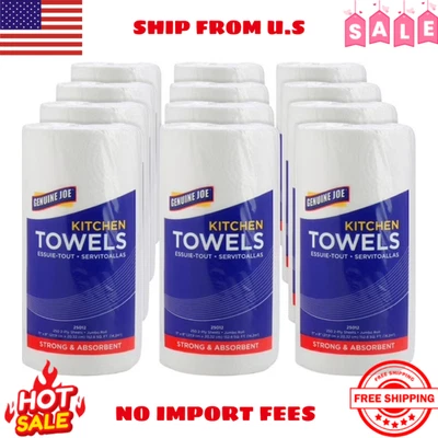 Toallas de papel genuinas Joe de 2 capas 8"x11" 250 hojas blancas 12 rollos/cartón Foto 1 de 4