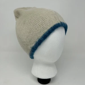 Shupaca Hat Beanie Alpaca Blend Handmade Blue Trim Lightweight Soft Knit Unisex - Picture 1 of 7