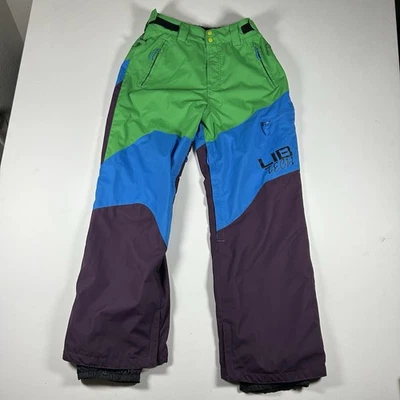 Pantalones de snowboard Lib Tech 10 Kat unisex pequeños bloques de colores resistentes a la intemperie RARO Foto 1 de 4