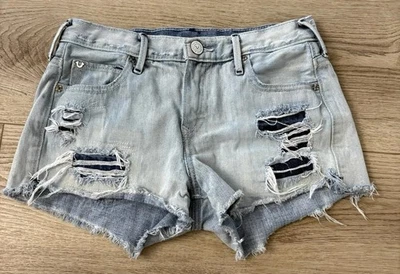 Pantalones Cortos True Religion Mujer 25 Lavado Ligero Kori Tiro Alto Novio Envejecido Foto 1 de 4