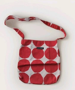 Red Basaltti Marimekko Canvas Crossbody Bag Finnish Design Snap Closure - Picture 1 of 8