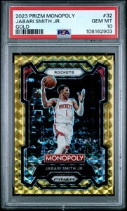 Jabari Smith Jr. 2023-24 Panini Prizm Monopoly #32 Gold /49 PSA10 GEM MT - Picture 1 of 2