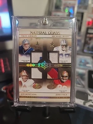 Donruss Playoff Quad Materials 2007/25 Joe Montana, Jerry Rice, Troy Aikman Foto 1 de 2