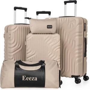 5-Piece Luggage Set ABS+PC Hardshell Carry on Suitcase w/ Spinner Wheels + TSA - Picture 1 of 9