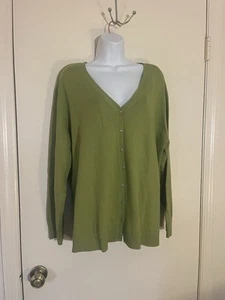 Cárdigan a presión para mujer AVENUE verde lima manga larga talla 22/24 - Imagen 1 de 6