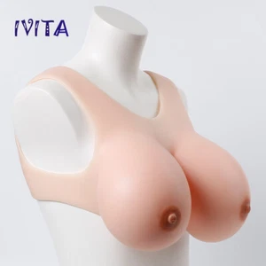 IVITA J Cup Thinner Silicone Breast Forms Breastplate Transgender Crossdresser - Picture 1 of 12