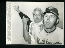 Pat Dobson Trainer Ralph Salvon 1971 World Series Press Photo Baltimore Orioles