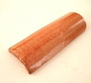 #S001) CERAMIC BULLNOSE MOLDING QUARTER ROUND HANDMADE TRIM TILE WASH TERRACOTA - Picture 1 of 1