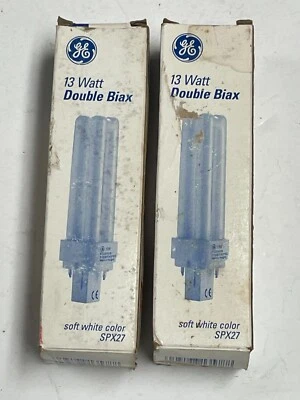 2 GE Soft White 13W General Purpose Bulbs #F13DBX23T4/SPX27 - Image 1 of 4