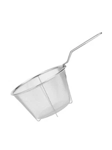 Stainless Steel Frying Strainer Sieve Fine Mesh Deep Fry Chip Fryer Basket - Picture 1 of 9