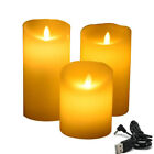 USB Rechargeable Flameless Candles Ivory Wax Dancing Moving Candle
