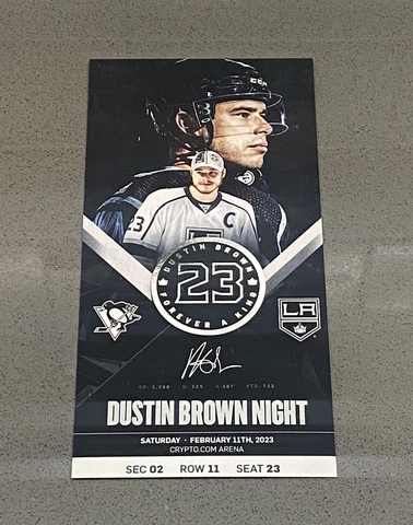 Dustin Brown Night Commemorative Ticket Los Angeles Kings FOREVER A KING 2/11/23 Cover