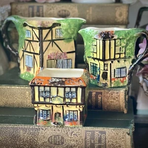 Grimwades Royal Winton Ye Olde Eiche Milch Sahnekrüge & Zuckerdose Vintage KOSTENLOSER VERSAND - Bild 1 von 10