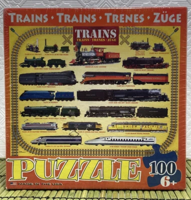 Trains Puzzle 100 Piece Eurographic Kids NEW 10" x 13" - Image 1 of 4
