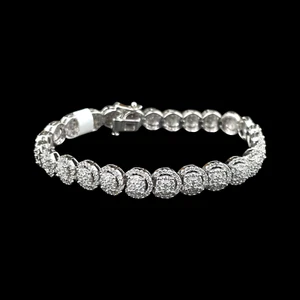 Bracciale Oro Bianco 10k 4,00 carati Diamanti Naturali di Ice Cold Drip London - Foto 1 di 9