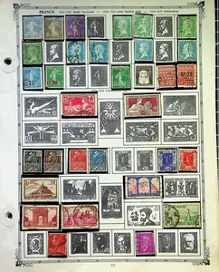 FRANKREICH: 488 BRIEFMARKEN, M&U, KRISTALL MONTIERT AUF ALTEN CROWN WORLD ALBUMSEITEN - Bild 1 von 18